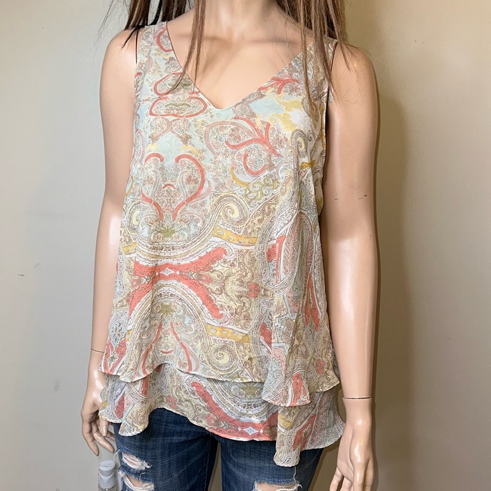 Lane Bryant Paisley Double Layered Top Sz 24